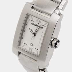 Montblanc Silver Steel Steel Profile 7048 Unisex Wristwatch 29 mm