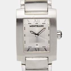 Montblanc Silver Steel Steel Profile 7048 Unisex Wristwatch 29 mm