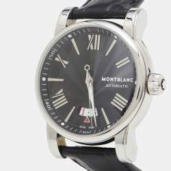 Montblanc Black Stainless Steel Leather Star 102341 Men's Wristwatch 41.50 mm