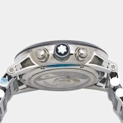 Pre Owned Montblanc Black Ceramic Stainless Steel Timewalker 103094 Men's Wristwatch 43 mm 