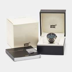 Pre Owned Montblanc Black Ceramic Stainless Steel Timewalker 103094 Men's Wristwatch 43 mm 