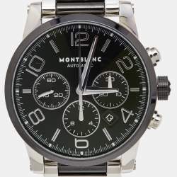 Pre Owned Montblanc Black Ceramic Stainless Steel Timewalker 103094 Men's Wristwatch 43 mm 