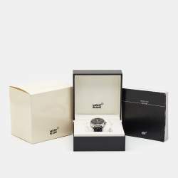 Montblanc Black Stainless Steel Leather 4810 115122 Men's Wristwatch 42 mm
