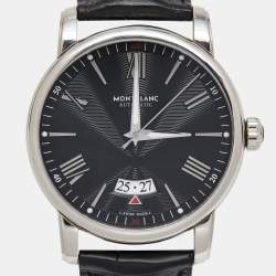 Montblanc Black Stainless Steel Leather 4810 115122 Men's Wristwatch 42 mm