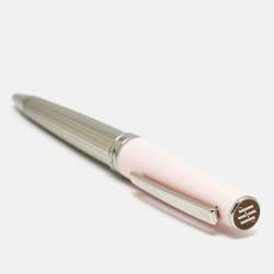 Pre Owned Montegrappa Armonia Duetto Pink Resin Silver Tone Ballpoint Pen