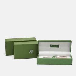 Pre Owned Montegrappa Armonia Duetto Pink Resin Silver Tone Ballpoint Pen