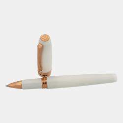 Montegrappa Fortuna White with Rose Trim Rollerball Pen