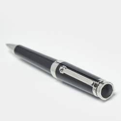 Pre Owned Montegrappa Resin Leather Silver Tone Pen Set