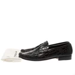 Moreschi Black Croc Leather Loafers Size 40