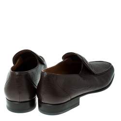 Moreschi Brown Leather Slip On Loafers Size 41