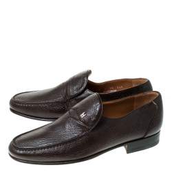 Moreschi Brown Leather Slip On Loafers Size 41