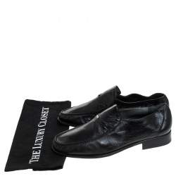 Pre Owned Moreschi Black Leather Loafer Size 7 UK