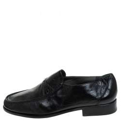 Pre Owned Moreschi Black Leather Loafer Size 7 UK