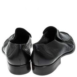 Pre Owned Moreschi Black Leather Loafer Size 7 UK