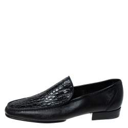 Pre Owned Moreschi Black Croc Leather Loafers Size 40.5