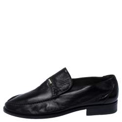 Moreschi Black Leather Wide Loafers Size 41