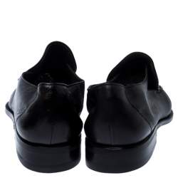 Moreschi Black Leather Wide Loafers Size 41