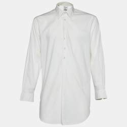 Moschino Cheap and Chic White Cotton Half Placket Dress Shirt XL