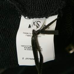 Pre Owned Moschino Couture Black Mirror Embroidered Cotton Crew Neck Sweatshirt XS