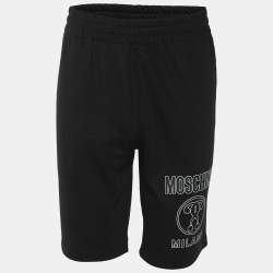 Moschino Black Jersey Logo Print Shorts M