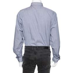 Moschino Blue Striped Cotton Button Front Shirt 3XL