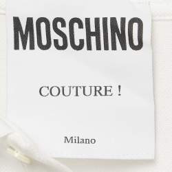 Moschino Couture White Cotton Pique Polo T-Shirt XL