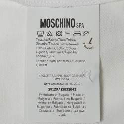 Moschino Couture White Cotton Pique Polo T-Shirt XL