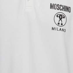 Moschino Couture White Cotton Pique Polo T-Shirt XL