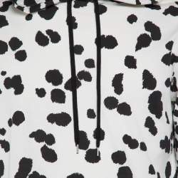Pre Owned Moschino Couture Monochrome Printed Cotton Hoodie L