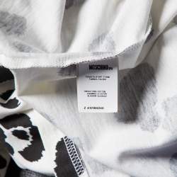 Pre Owned Moschino Couture Monochrome Printed Cotton Hoodie L