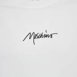 Pre Owned Moschino Couture White Logo Embroidered Sweatshirt XXL