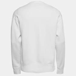 Pre Owned Moschino Couture White Logo Embroidered Sweatshirt XXL