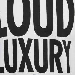Pre Owned Moschino Couture 40 White Loud Luxury Print Cotton Sweatshirt M