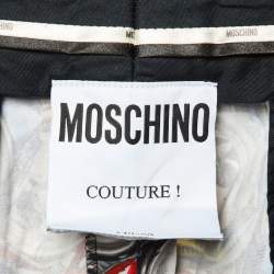 Pre Owned Moschino Couture Black Cans Print Cotton Shorts L