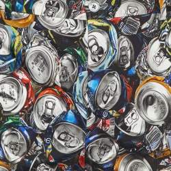 Pre Owned Moschino Couture Black Cans Print Cotton Shorts L