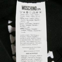 Pre Owned Moschino Couture Black Embroidered Cotton Hoodie M