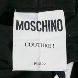 Pre Owned Moschino Couture Black Embroidered Cotton Hoodie M