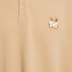 Moschino Couture Beige Bear Patch Cotton Polo T-Shirt 3XL
