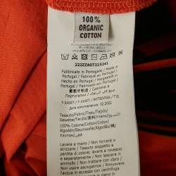 Moschino Couture Orange Logo Print Cotton Crew Neck T-Shirt S
