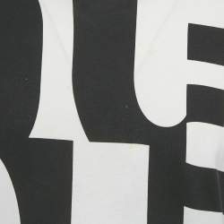 Pre Owned Moschino Couture Black / White All Over Logo Print Cotton T-Shirt M