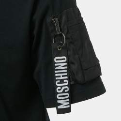 Pre Owned تي شيرت موسكينو كوتور جيرسي أسود برقبة مستديرة مقاس متوسط