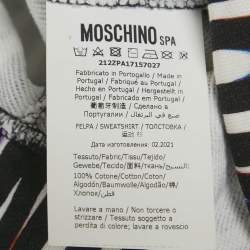 Pre Owned Moschino Couture Black/White Logo Print Hoodie M
