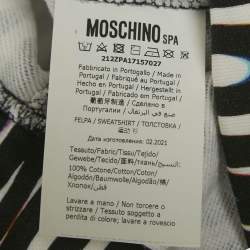 Pre Owned Moschino Couture Black/White Logo Print Hoodie M