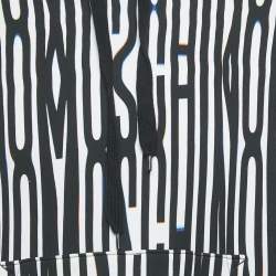 Pre Owned Moschino Couture Black/White Logo Print Hoodie M