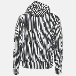Pre Owned Moschino Couture Black/White Logo Print Hoodie M