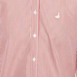 مملوكة مسبقًا قميص موسكينو كوتور قطن مخطط أحمر بتفاصيل أوكا مقاس متوسط