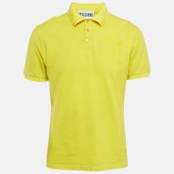 Pre Owned Moschino Couture yellow Cotton Pique Polo T-Shirt L