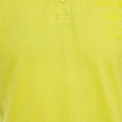 Pre Owned تي شيرت بولو قطن بيكيه أصفر موسكينو كوتور مقاس كبير - لارج