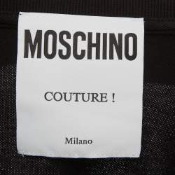 مملوكة مسبقًا Moschino Couture Black Cotton Logo Plaque Polo T-Shirt S