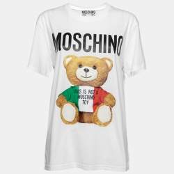 Moschino Couture White Teddy Bear Printed Cotton Short Sleeve T-Shirt M
